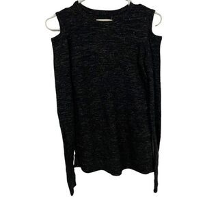 Current/Elliot Wool Black Cold Shoulder Sweater